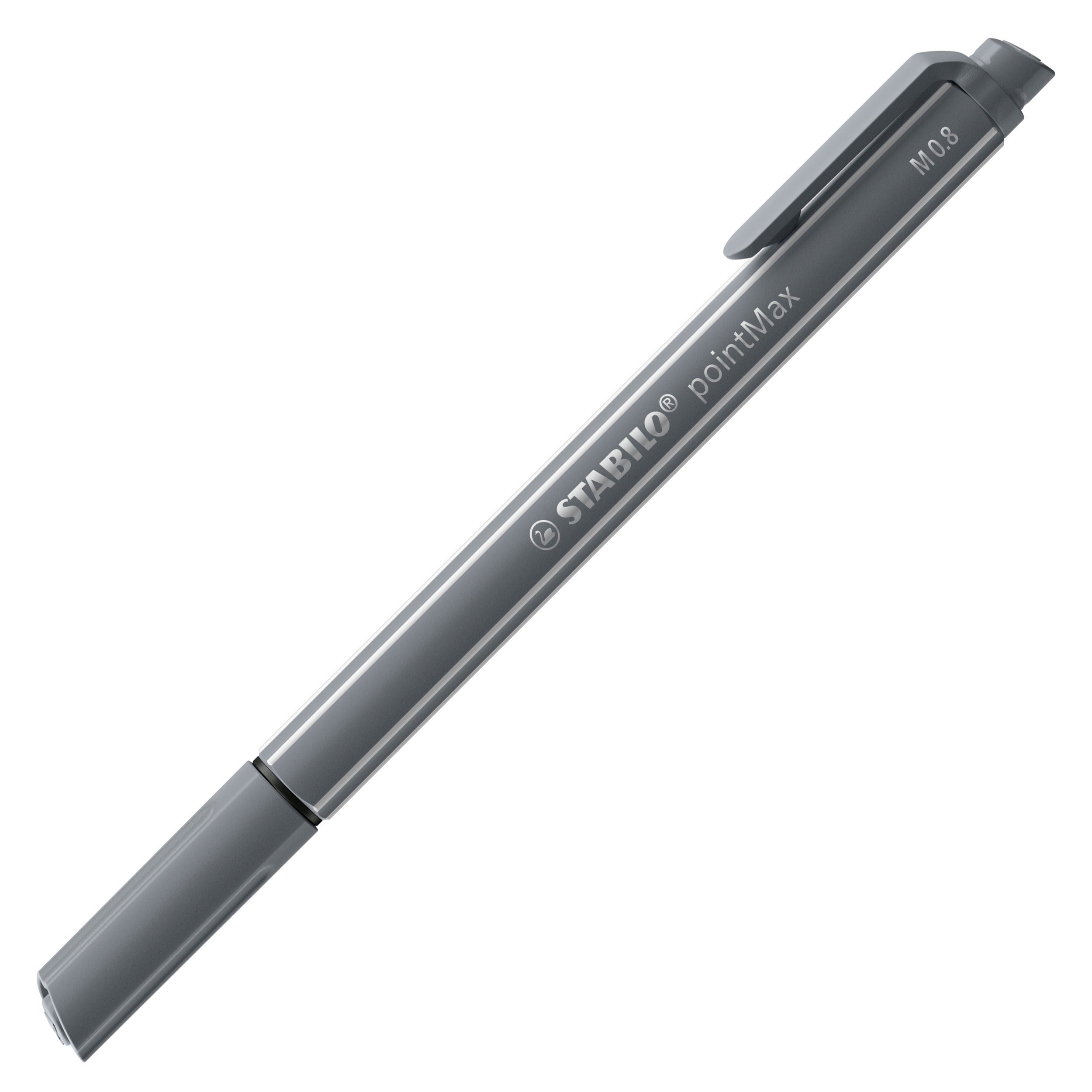 STABILO pointMax Fineliner – 0,8 mm, grau, Cap-Off