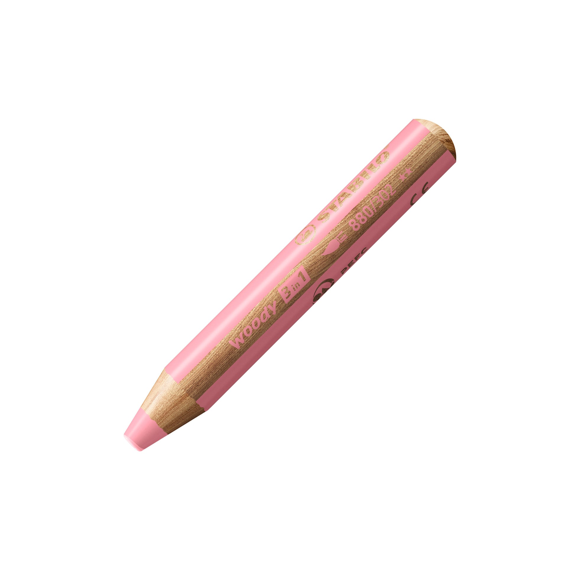 STABILO Buntstifte Woody 3 in 1 – 3-in-1, Minendurchmesser 10 mm, Einzelstift Rosa