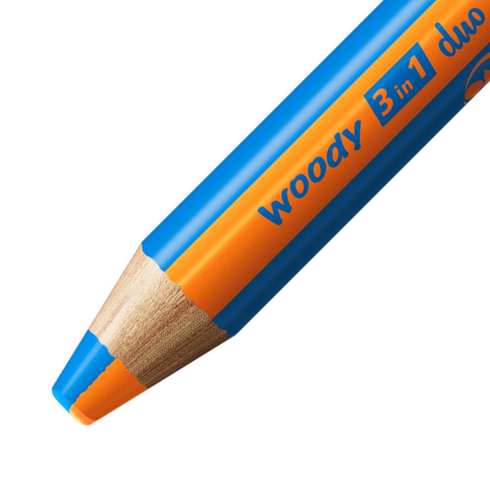 STABILO 3-in-1 Farbstifte woody – 5 Duo-Farben, mit Spitzer, Ø 4,2 mm, PEFC