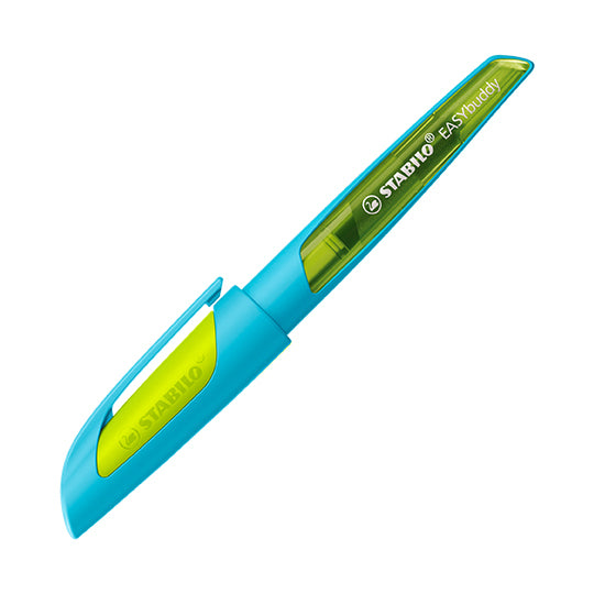 STABILO EASYbuddy – Federspitze M – für Rechts- & Linkshänder – Hellblau/Limette, Blau – Patronen