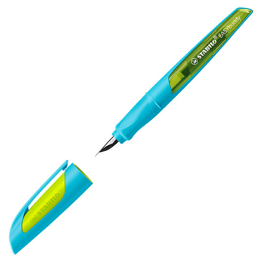 STABILO EASYbuddy – Federspitze M – für Rechts- & Linkshänder – Hellblau/Limette, Blau – Patronen