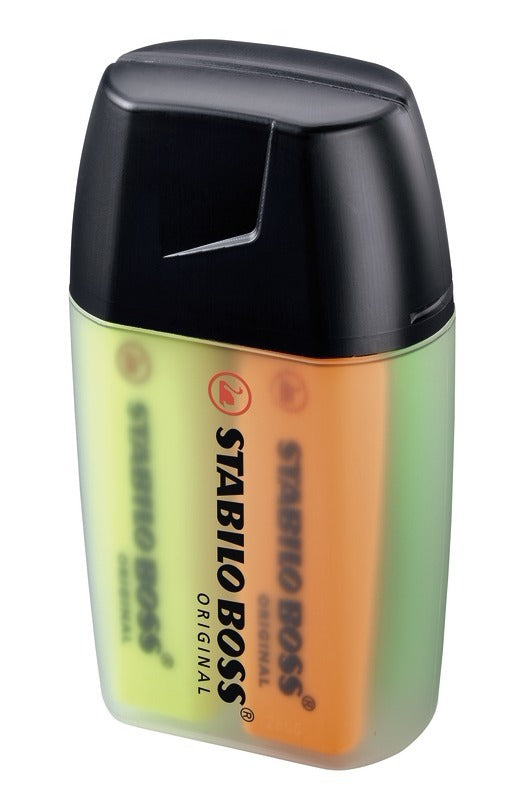 STABILO BOSS Original Textmarker – 5er Set, Farben sortiert, Keilspitze 2–5 mm, nachfüllbar