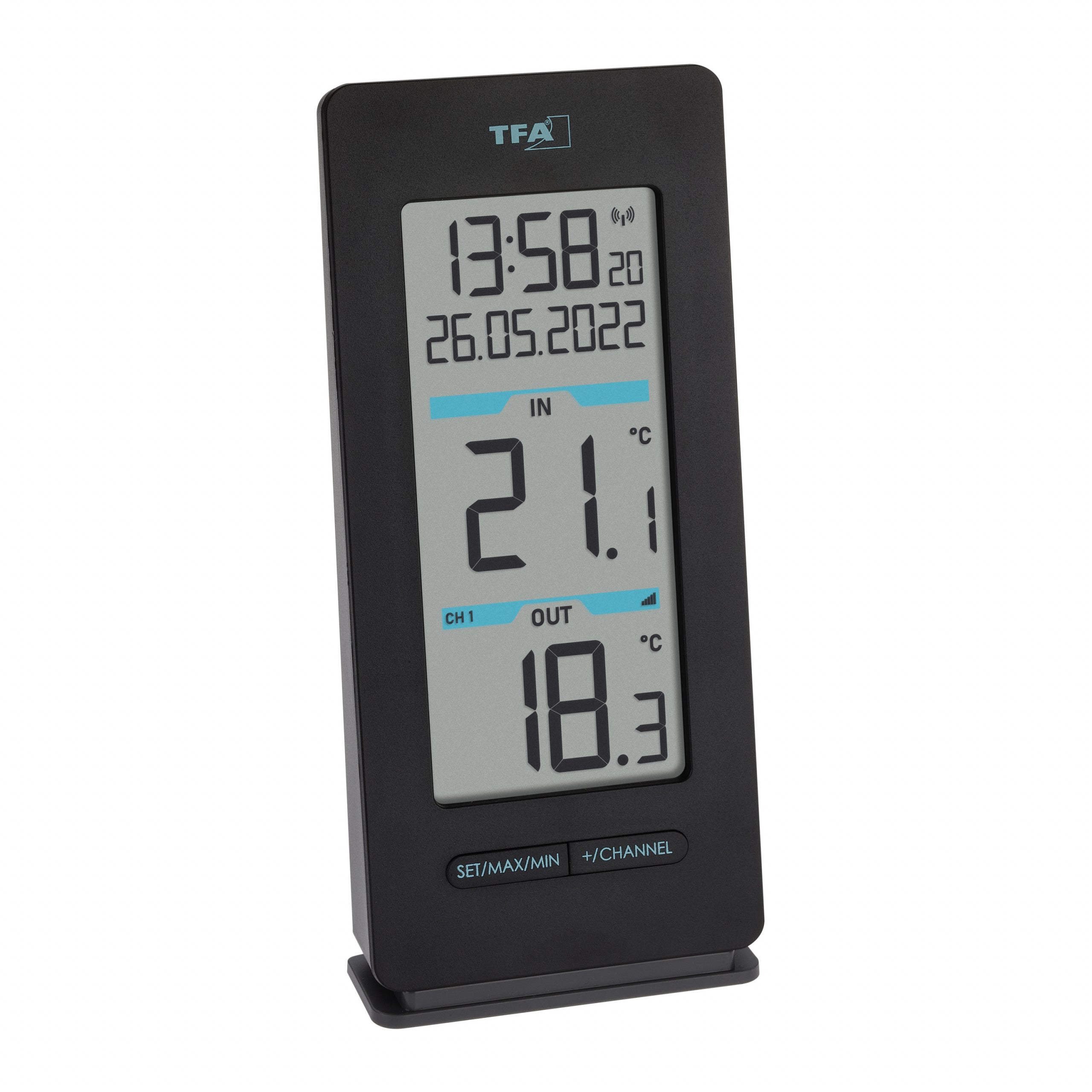 TFA-Dostmann BUDDY 30.3072.01 – Thermometer, innen/aussen, Digitaldisplay – schwarz