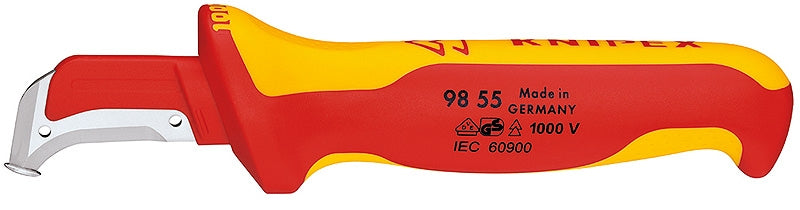 Knipex 009855 – Abisolierwerkzeug/Kabelschneider 180 mm, Stahl, Rot, 1 Stk.