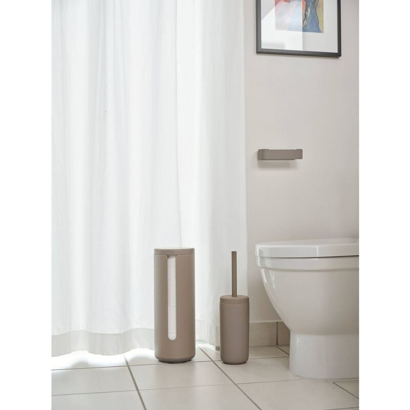 Zone Denmark Toilettenpapierhalter – Aluminium, taupe, wandmontiert, 7,6 × 16,4 × 4 cm