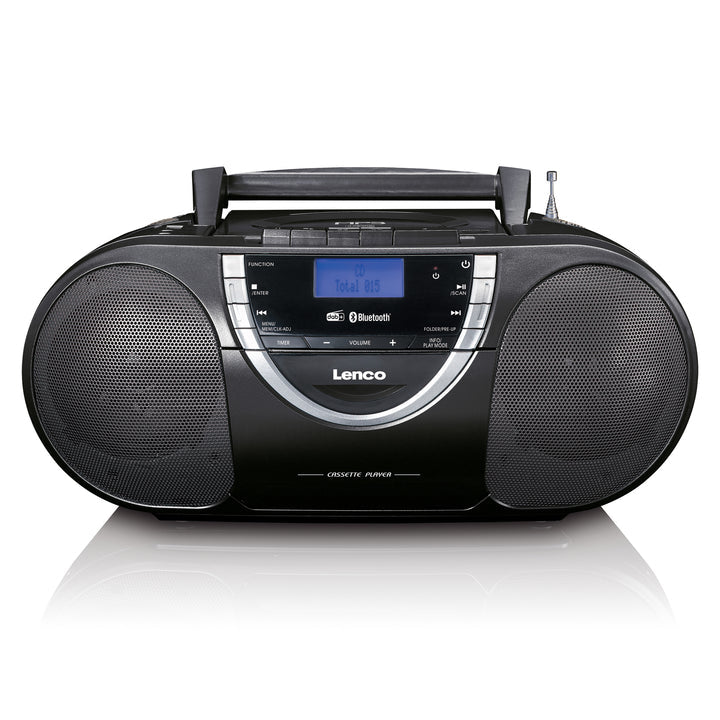 Lenco SCD-6900 – CD-Boombox, DAB+/UKW, Bluetooth, Kassette, USB, AUX – Schwarz