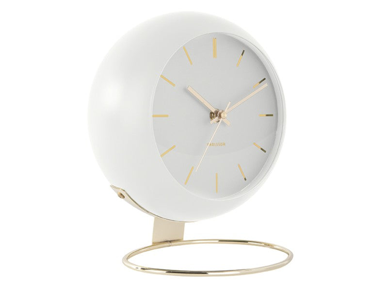 Karlsson Tischuhr Globe – Ø 45 cm, Weiss