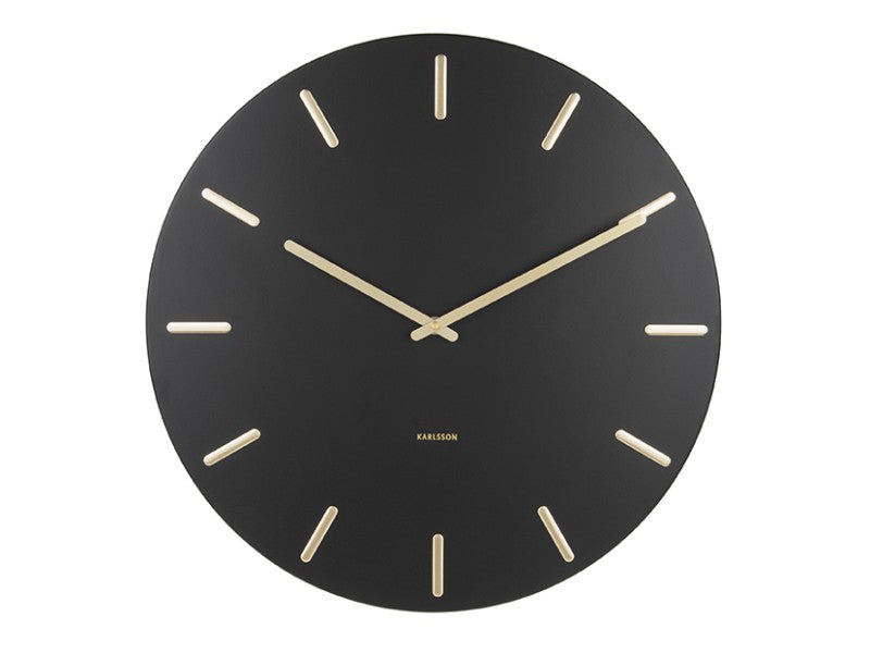 Karlsson Wanduhr Charm – Ø 45 cm, schwarz, Metall