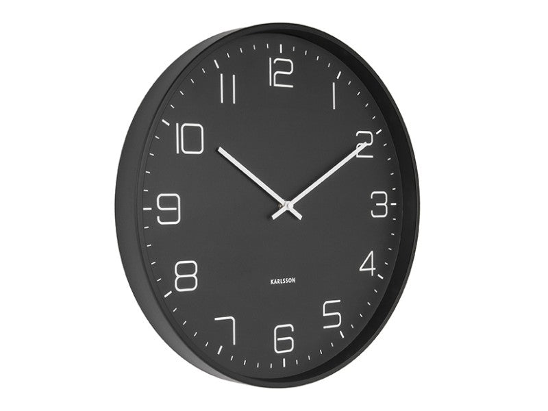 Karlsson Wanduhr Lofty – Ø 40 cm, schwarz, Metall
