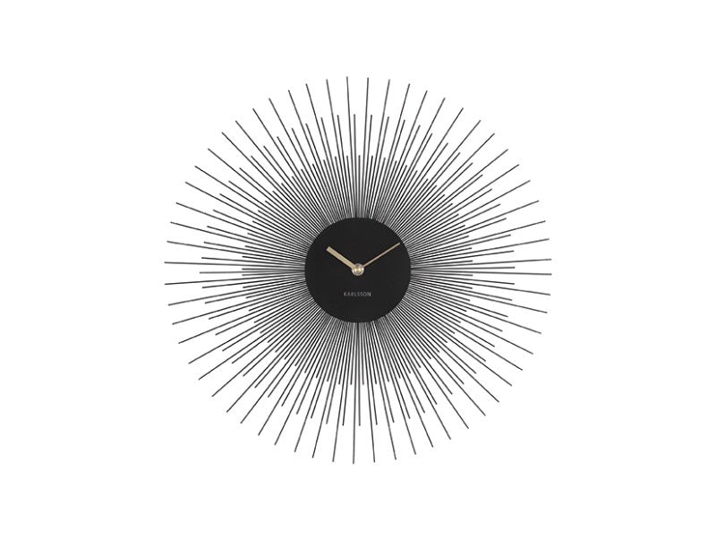 Karlsson Wanduhr Peony – Ø 45 cm, schwarz, Metall