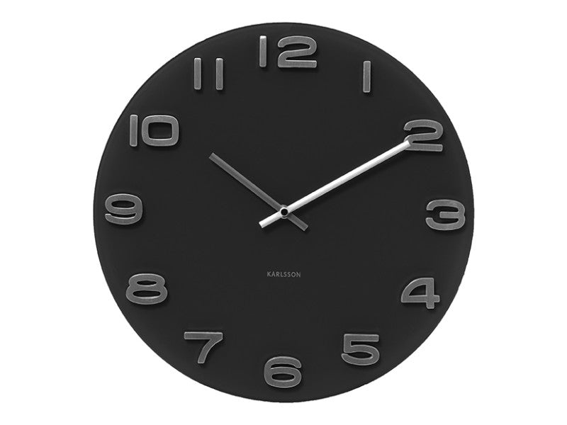 Karlsson Wanduhr Vintage Round – Wanduhr Vintage Round, Wandmodell Schwarz, Schwarz