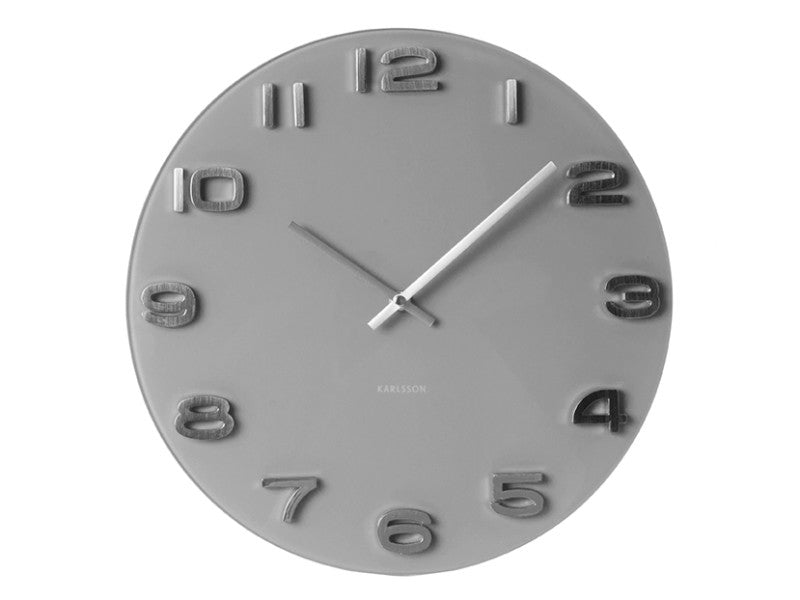 Karlsson Wanduhr Vintage Round – Quarzuhr, Grau