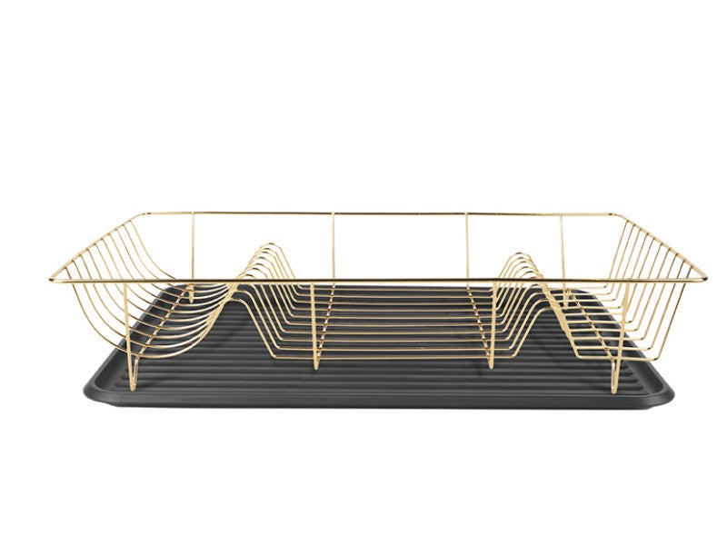 present time Abtropfgestell 49 × 32 × 9,5 cm, Eisen, Gold