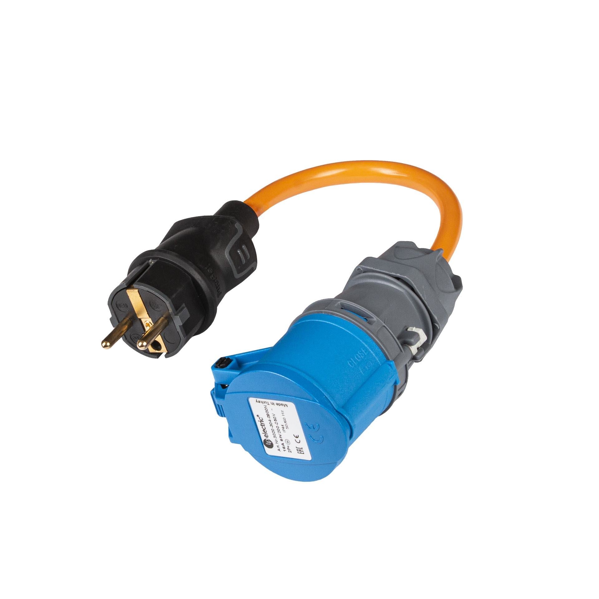 Normrahmen 77894 Reiseadapter Schuko zu CEE 16-3 – 16 A, 0,2 m