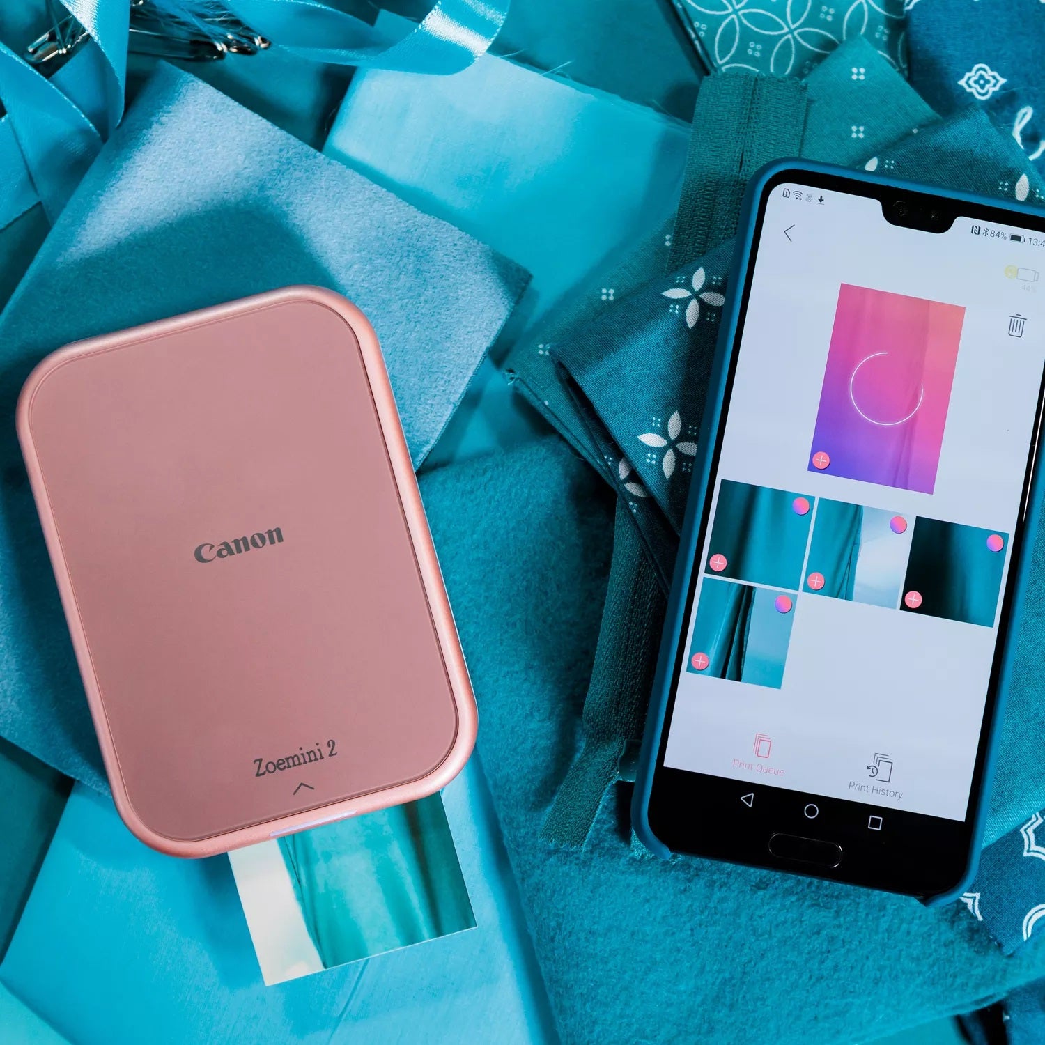 Canon Zoemini 2 Mini-Fotodrucker – 5×7,6 cm, ZINK, Bluetooth, USB-C, Akku, Roségold
