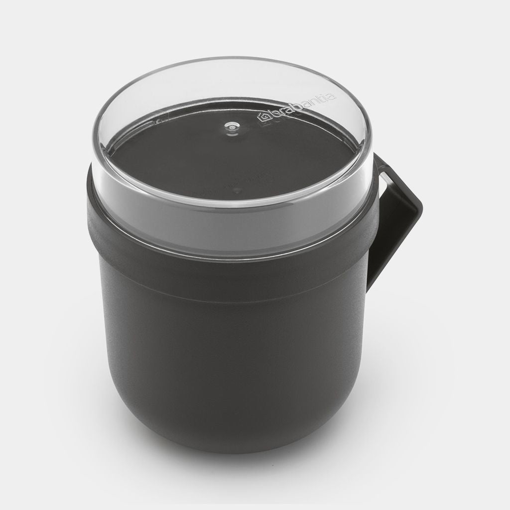 Brabantia Lunchbox 30,5 × 13,5 × 13 cm, Kunststoff, Dunkelgrau, 2-teilig