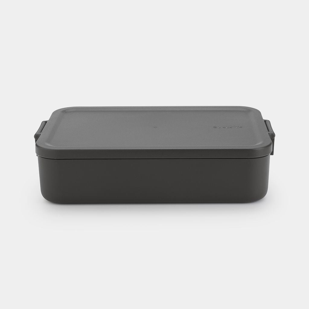 Brabantia Brotdose Make & Take – 2 l, 25,5 × 16,7 × 6,2 cm, Kunststoff, Dunkelgrau, spülmaschinenfest