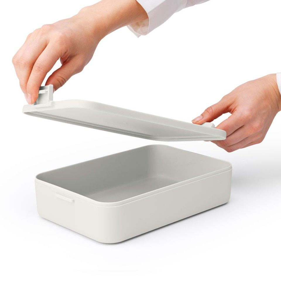 Brabantia Make & Take – Lunchbox 2 l, 25,5 × 16,7 × 6 cm, Kunststoff, Hellgrau