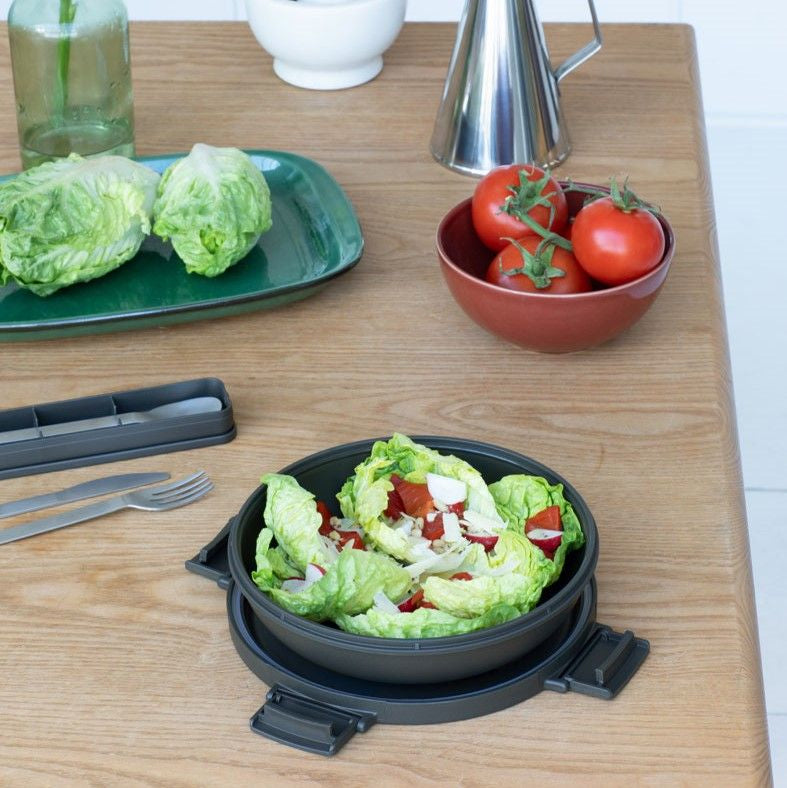 Brabantia Make & Take – Lunchbox 1 l, Ø 21,5 × 6 cm, Kunststoff, Dunkelgrau