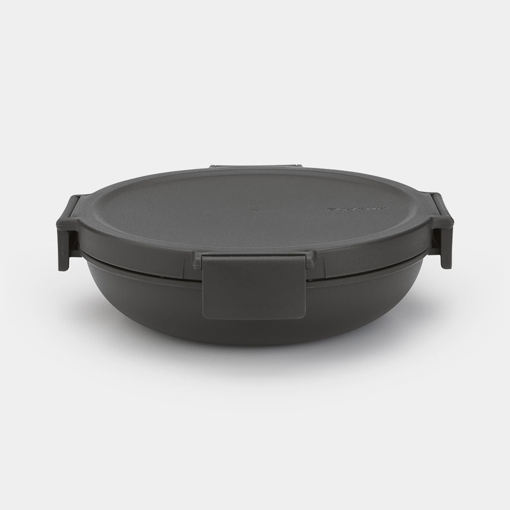 Brabantia Make & Take – Lunchbox 1 l, Ø 21,5 × 6 cm, Kunststoff, Dunkelgrau