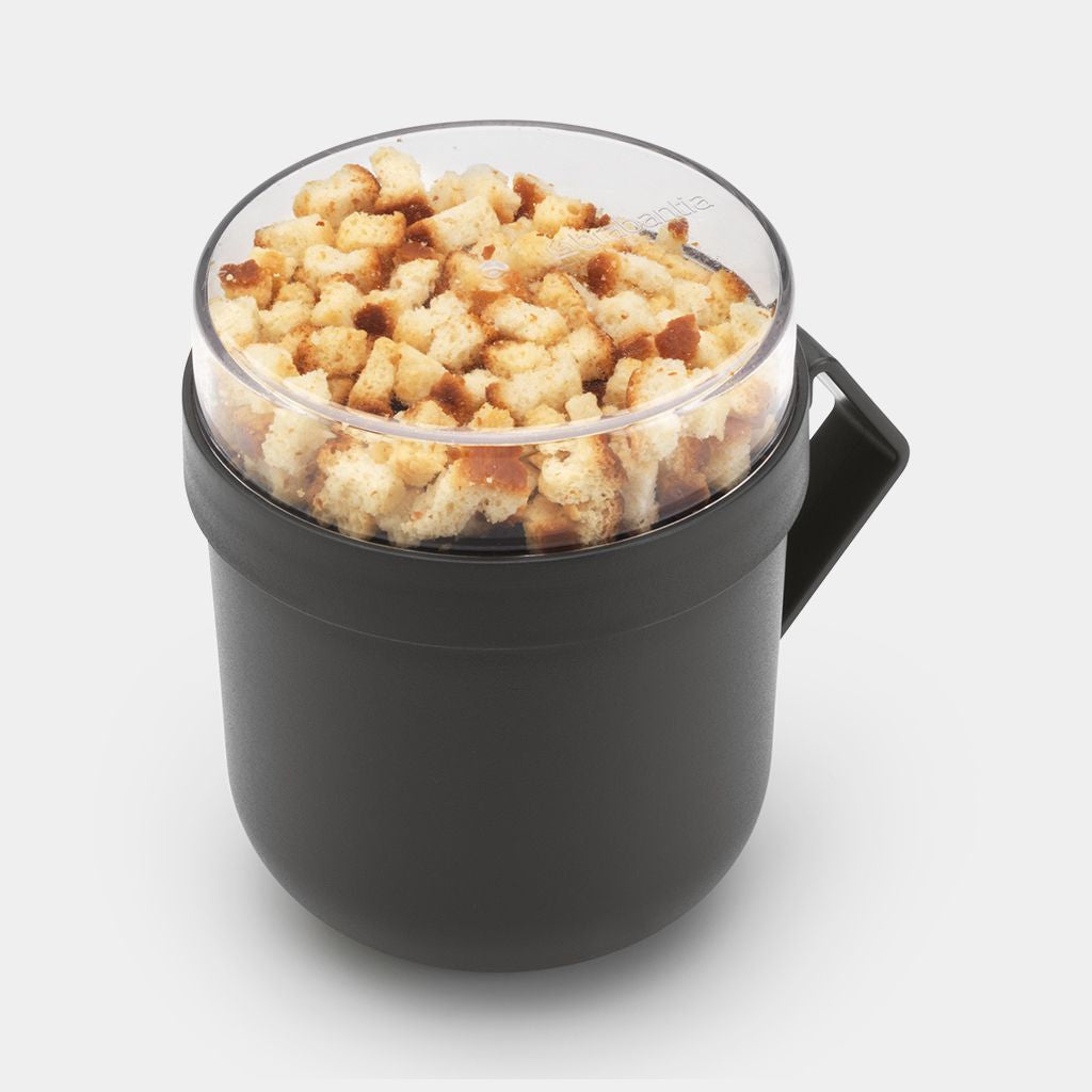Brabantia Suppentasse Make & Take – 600 ml, Ø 11,0 cm, H 13,0 cm, Kunststoff, mit Deckel, auslaufsicher