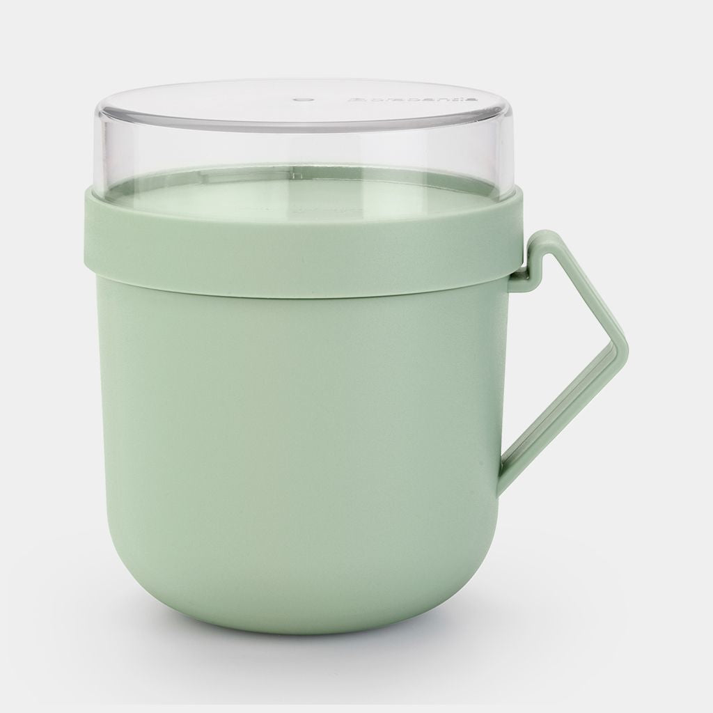 Brabantia Suppentasse Make & Take – 600 ml, 13 × 11 × 13 cm, Kunststoff, mit Deckel, spülmaschinenfest