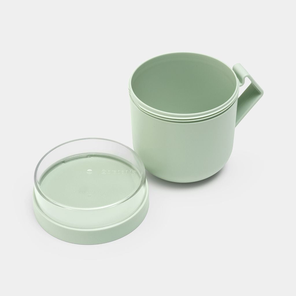 Brabantia Suppentasse Make & Take – 600 ml, 13 × 11 × 13 cm, Kunststoff, mit Deckel, spülmaschinenfest