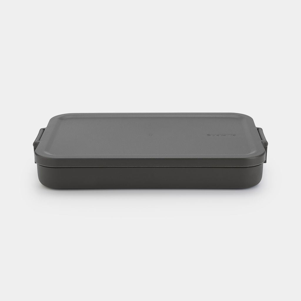 Brabantia Make & Take – Lunchbox 1,1 l, 25,5 × 16,6 × 3,7 cm, Kunststoff, Dunkelgrau