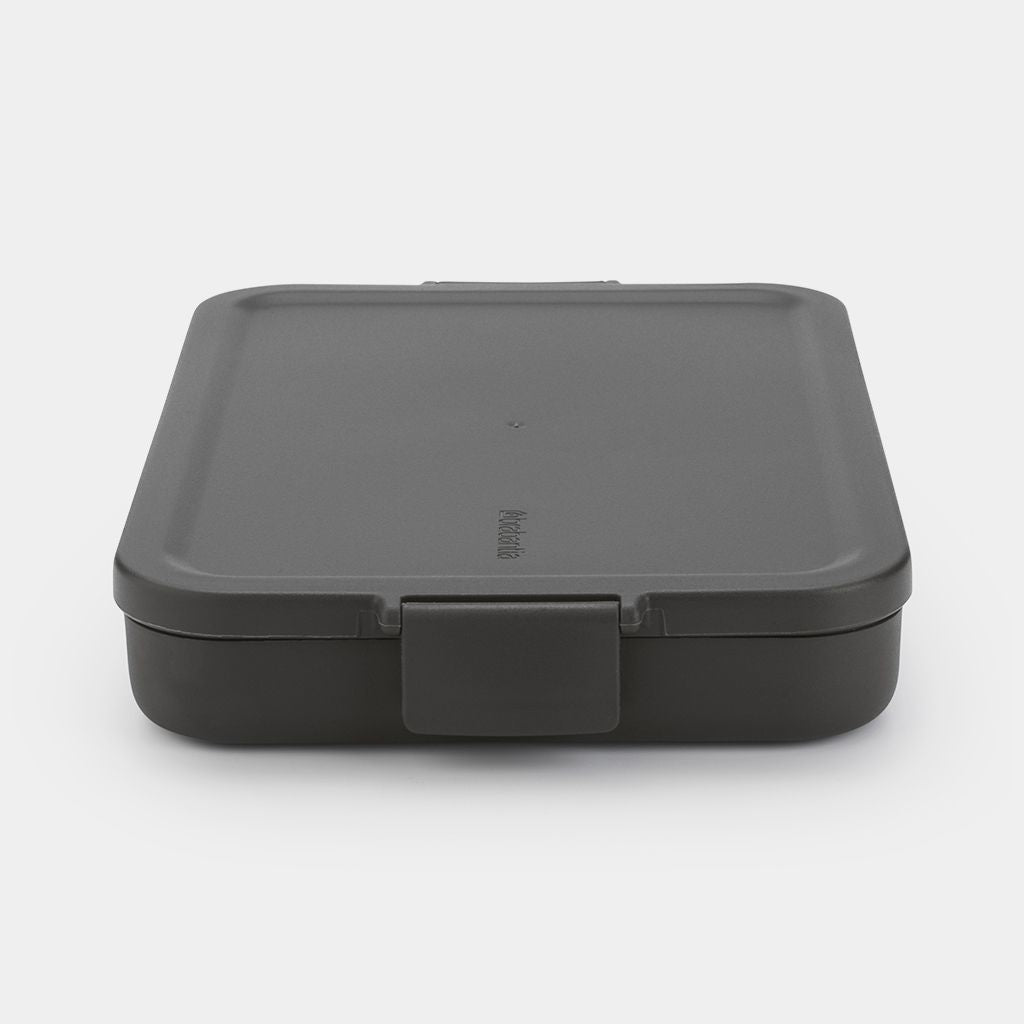 Brabantia Make & Take – Lunchbox 1,1 l, 25,5 × 16,6 × 3,7 cm, Kunststoff, Dunkelgrau