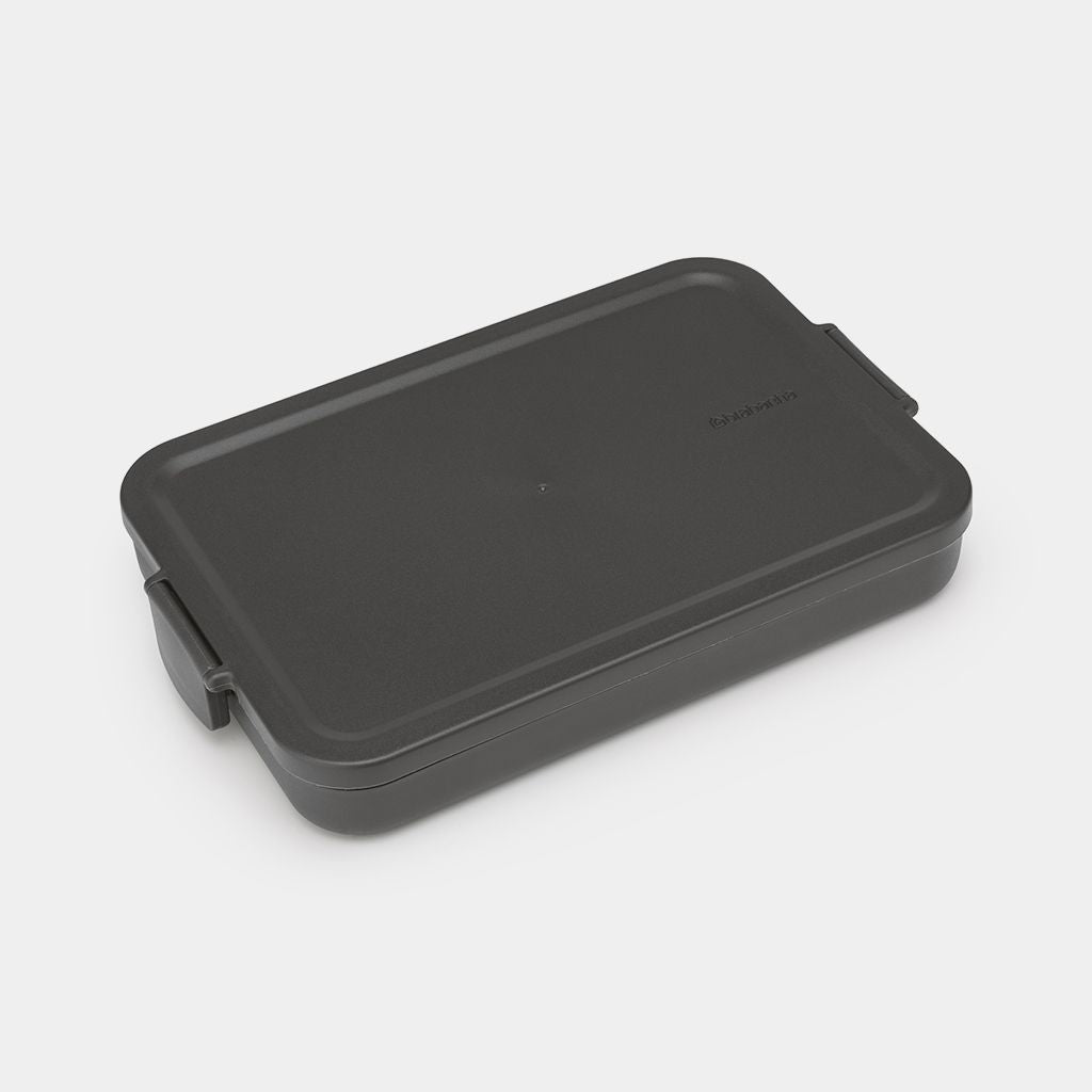 Brabantia Make & Take – Lunchbox 1,1 l, 25,5 × 16,6 × 3,7 cm, Kunststoff, Dunkelgrau