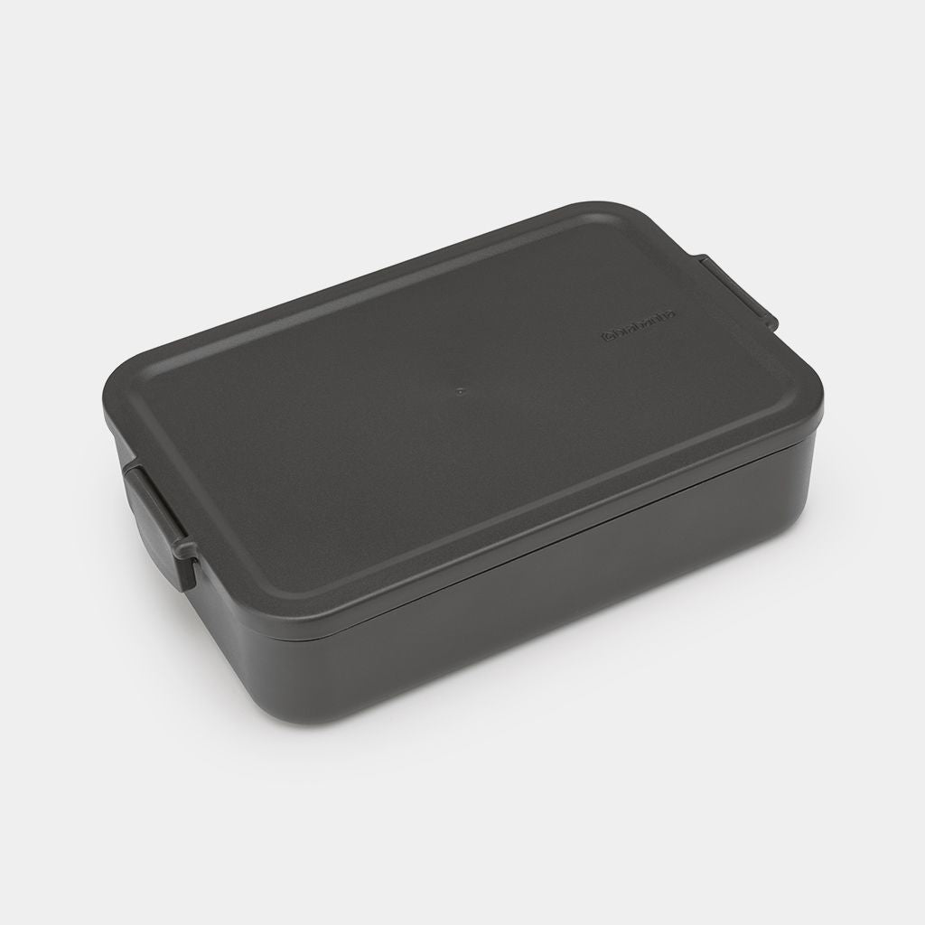 Brabantia Make & Take – Lunchbox 2 l, 25,5 × 16,7 × 6 cm, Kunststoff, Dunkelgrau
