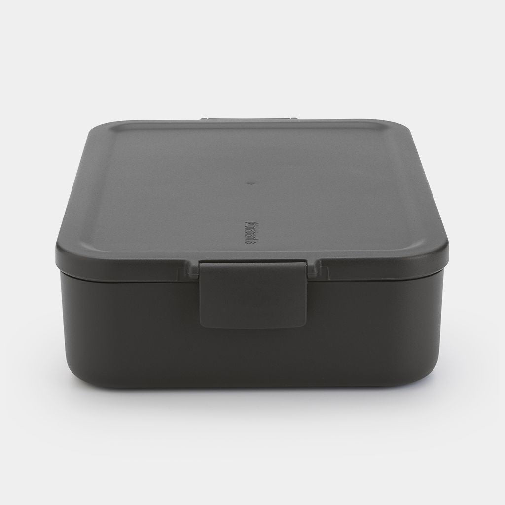 Brabantia Make & Take – Lunchbox 2 l, 25,5 × 16,7 × 6 cm, Kunststoff, Dunkelgrau