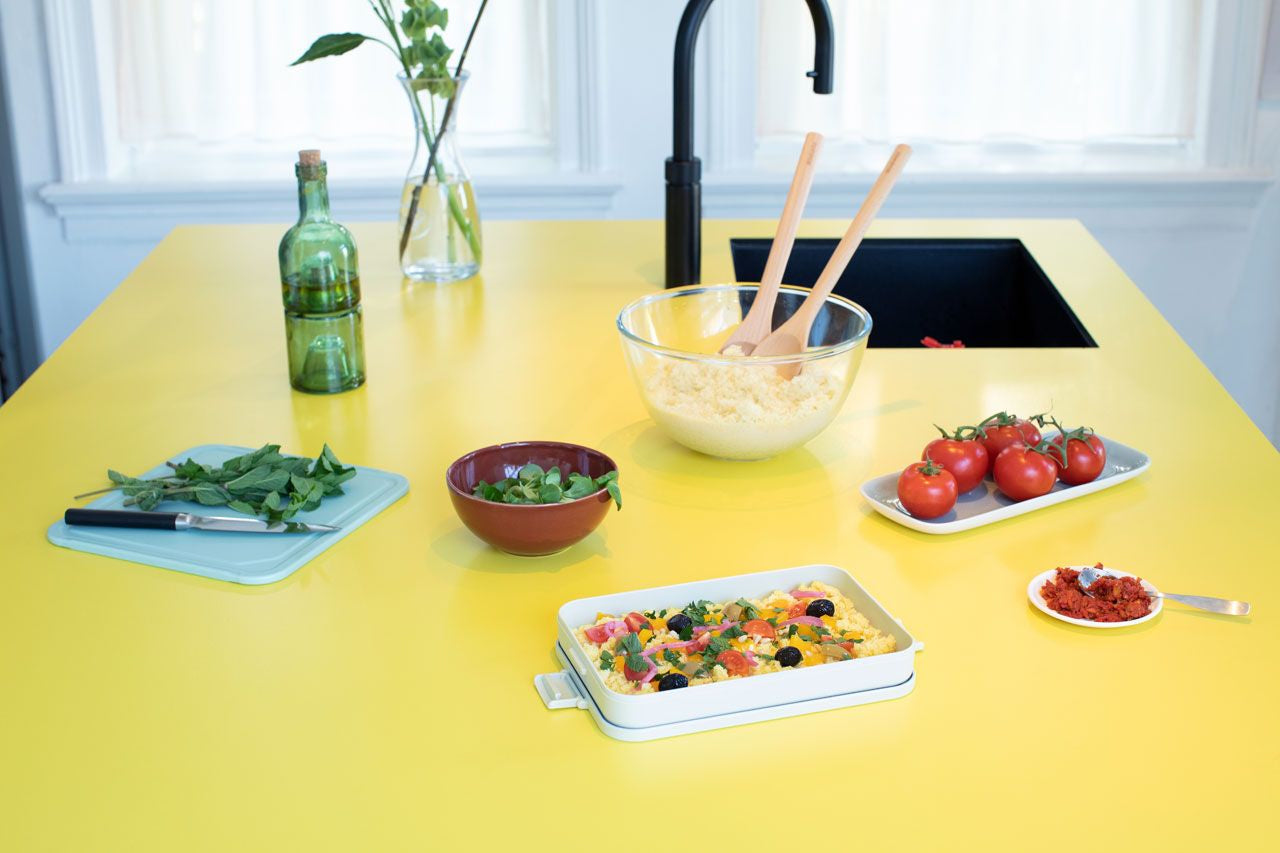 Brabantia Make & Take – Lunchbox 1,1 l, 25,5 × 16,6 × 3,7 cm, Kunststoff, Hellgrau