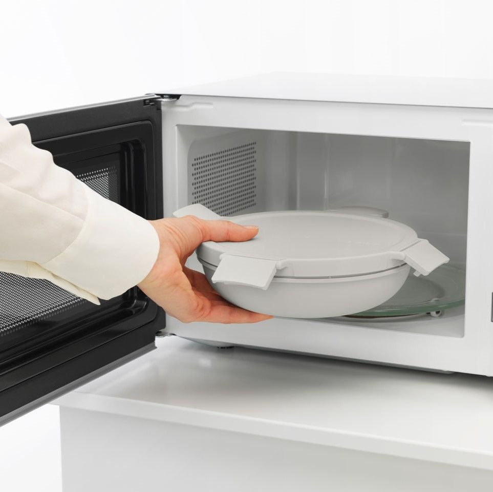 Brabantia Lunchbox 1 l, Ø 21,5 × 6 cm, Kunststoff, Hellgrau