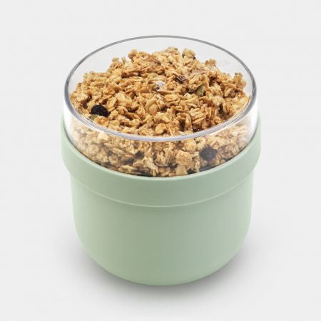 Brabantia Müeslischale Make & Take – 500 ml, Ø 11,0 cm, H 11,1 cm, Kunststoff, mit Deckel, spülmaschinenfest