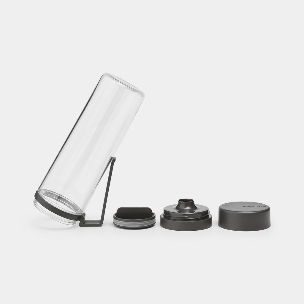 Brabantia Make & Take Trinkflasche 500 ml – Kunststoff, Schraubdeckel, Dunkelgrau