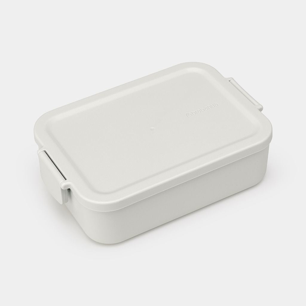 Brabantia Lunchbox 1,1 L, 20 × 13,5 × 5,5 cm, Kunststoff (recycelt), Hellgrau