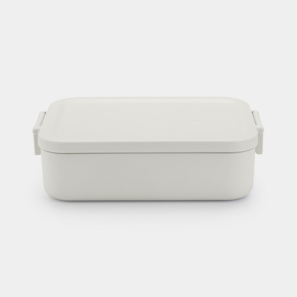 Brabantia Lunchbox 1,1 L, 20 × 13,5 × 5,5 cm, Kunststoff (recycelt), Hellgrau