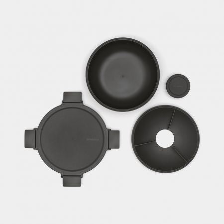 Brabantia Salatschüssel Make & Take – 1,3 l, Ø 21,0 cm, Kunststoff, mit Deckel, auslaufsicher
