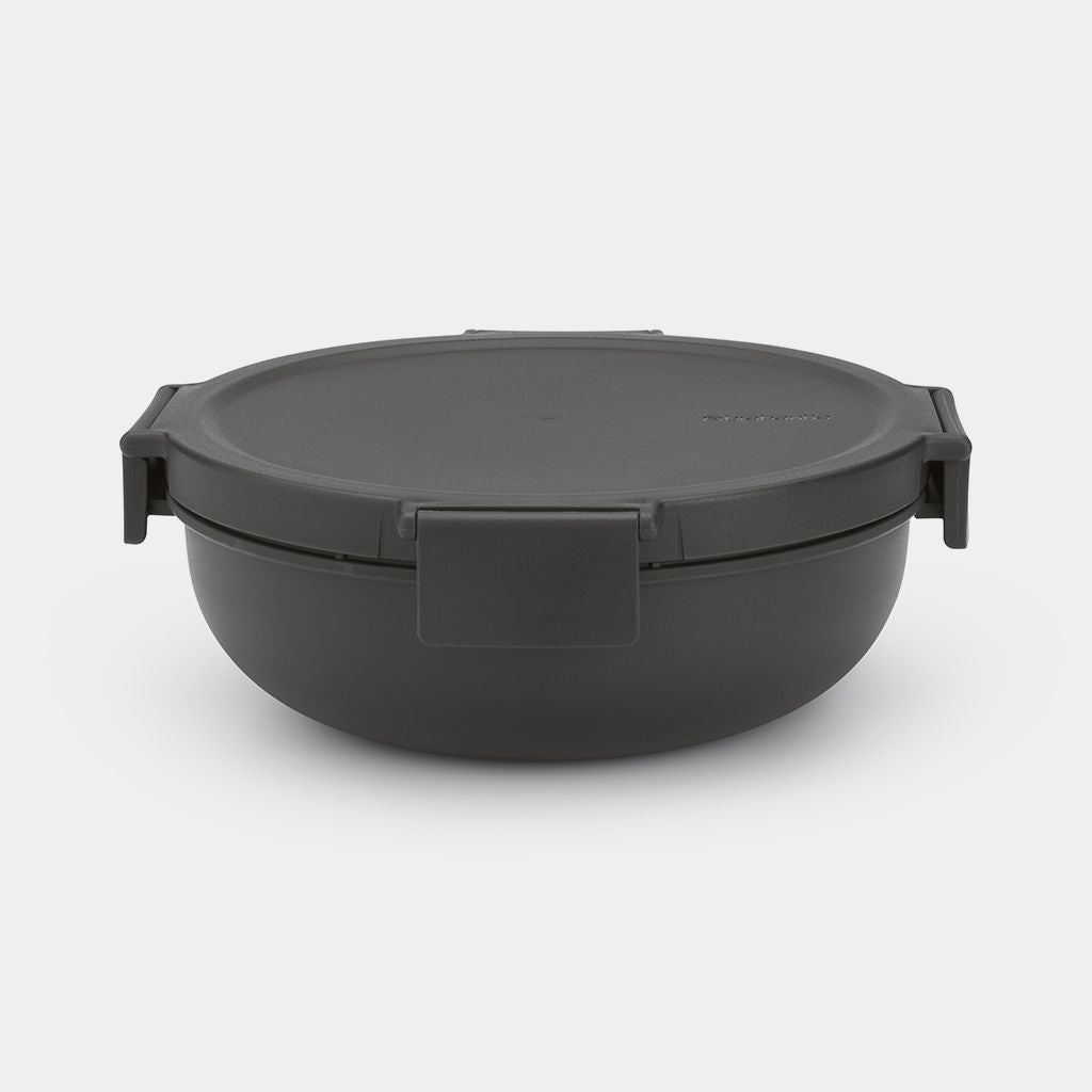 Brabantia Salatschüssel Make & Take – 1,3 l, Ø 21,0 cm, Kunststoff, mit Deckel, auslaufsicher