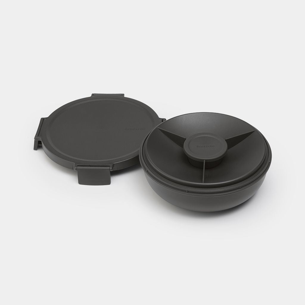 Brabantia Salatschüssel Make & Take – 1,3 l, Ø 21,0 cm, Kunststoff, mit Deckel, auslaufsicher