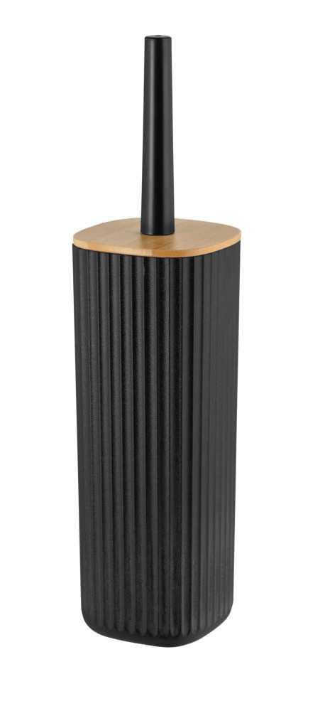 WENKO WC-Bürstenset – Kunststoff, Bambus, schwarz, Kopf austauschbar, H 36 cm, Ø 10 cm