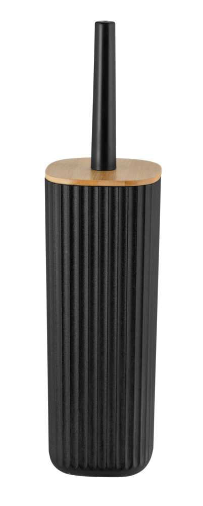 WENKO WC-Bürstenset – Kunststoff, Bambus, schwarz, Kopf austauschbar, H 36 cm, Ø 10 cm
