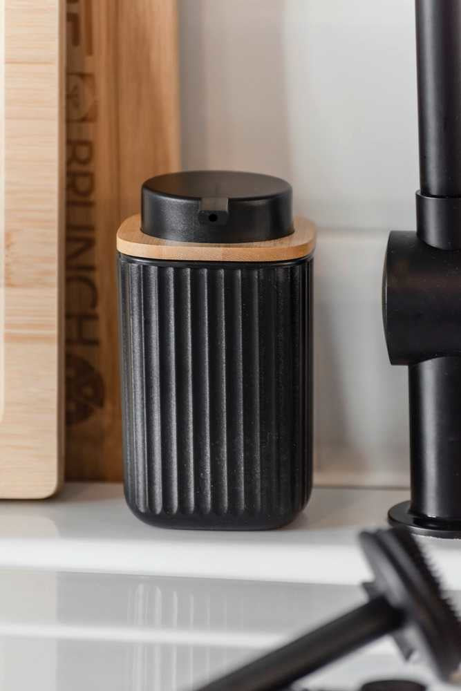 Wenko Rotello Seifenspender – Kunststoff, Schwarz, 250 ml