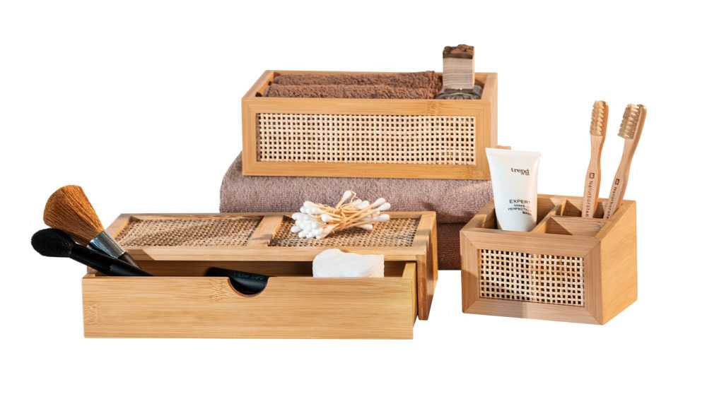 WENKO Allegre Aufbewahrungsbox – Bambus – Hellbraun – 280 × 60 × 140 mm