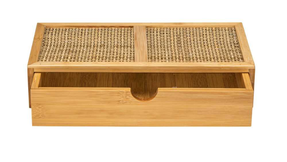 WENKO Allegre Aufbewahrungsbox – Bambus – Hellbraun – 280 × 60 × 140 mm