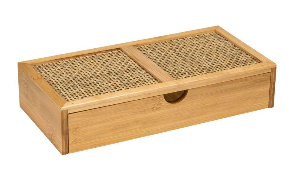 WENKO Allegre Aufbewahrungsbox – Bambus – Hellbraun – 280 × 60 × 140 mm