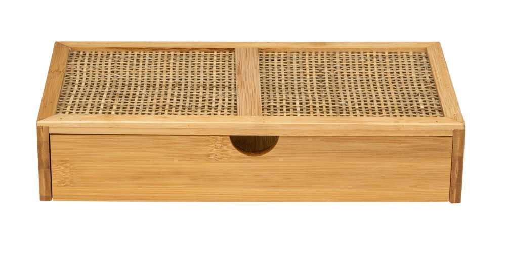 WENKO Allegre Aufbewahrungsbox – Bambus – Hellbraun – 280 × 60 × 140 mm