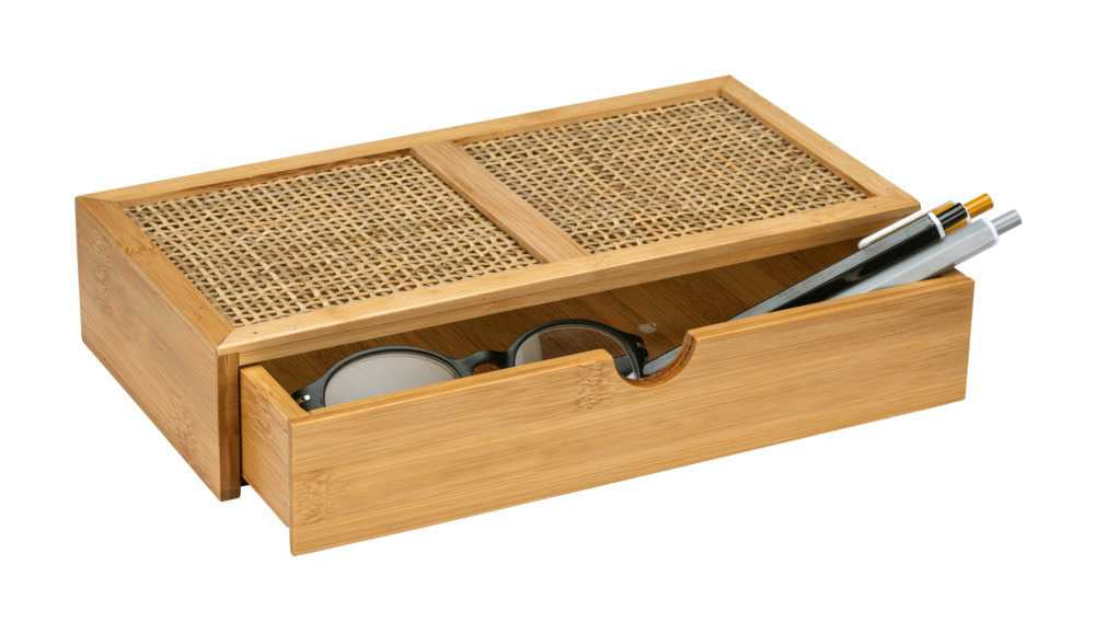 WENKO Allegre Aufbewahrungsbox – Bambus – Hellbraun – 280 × 60 × 140 mm