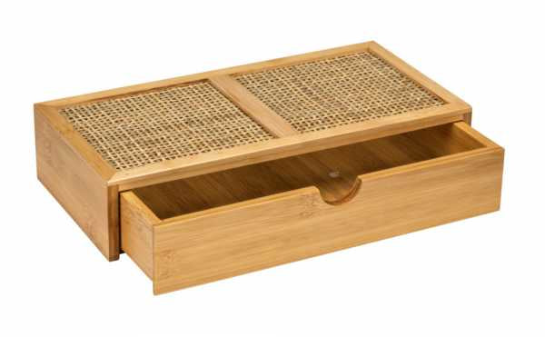 WENKO Allegre Aufbewahrungsbox – Bambus – Hellbraun – 280 × 60 × 140 mm